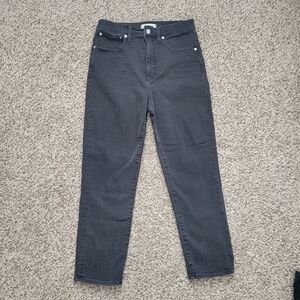Madewell Classic Straight Jean Jeans Black Denim Lunar Wash Size 27